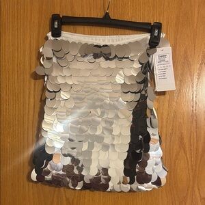 Silver Sequin Skirt